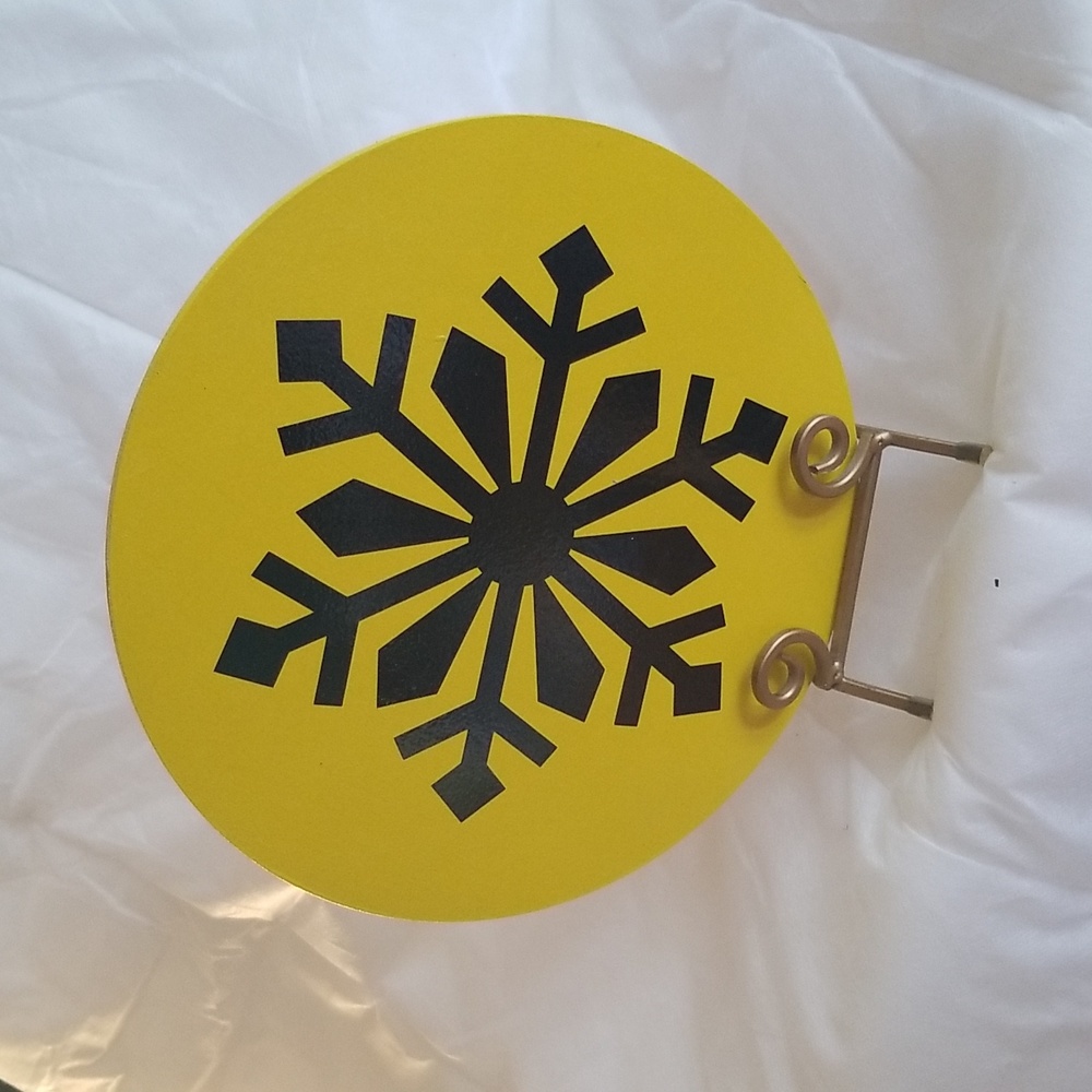 💥Yellow snowflake wood round